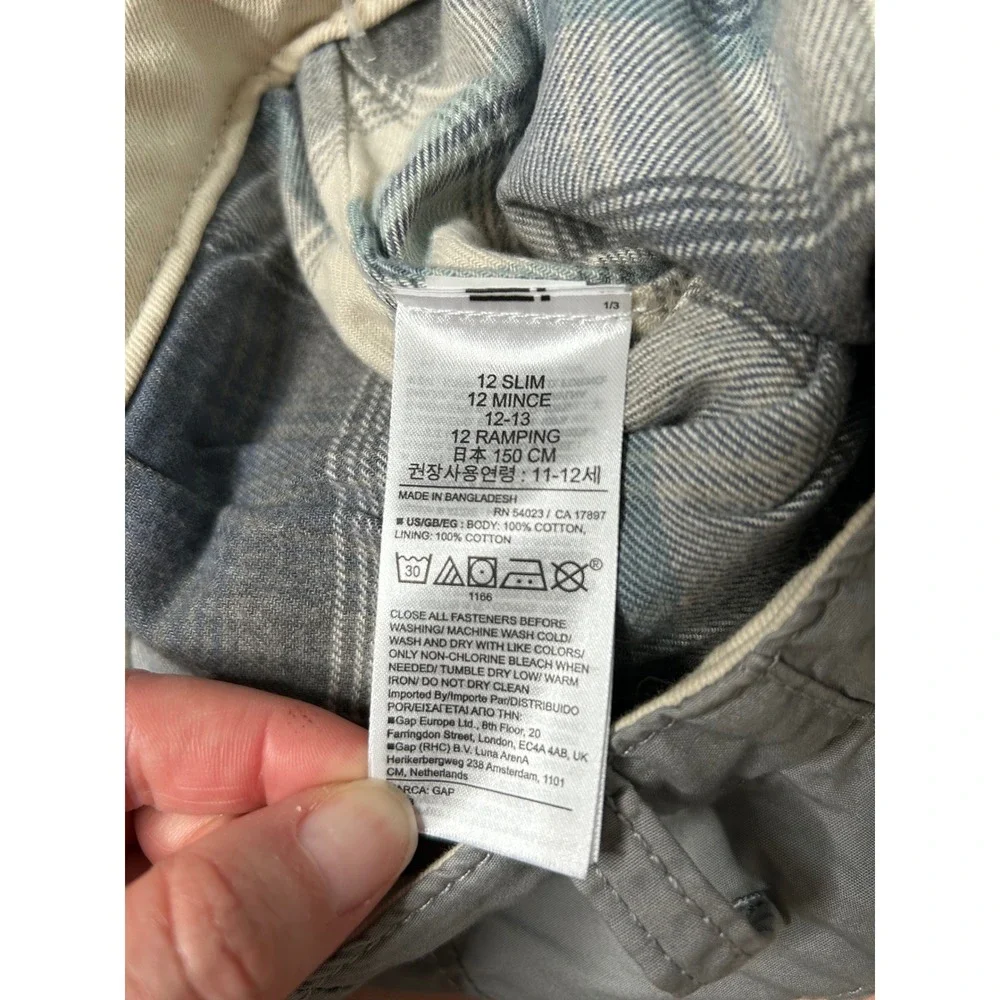 Gap Kids Gray Cotton Fleece Lined Pants Size 12 SLIM NWT Fall Winter Outdoors